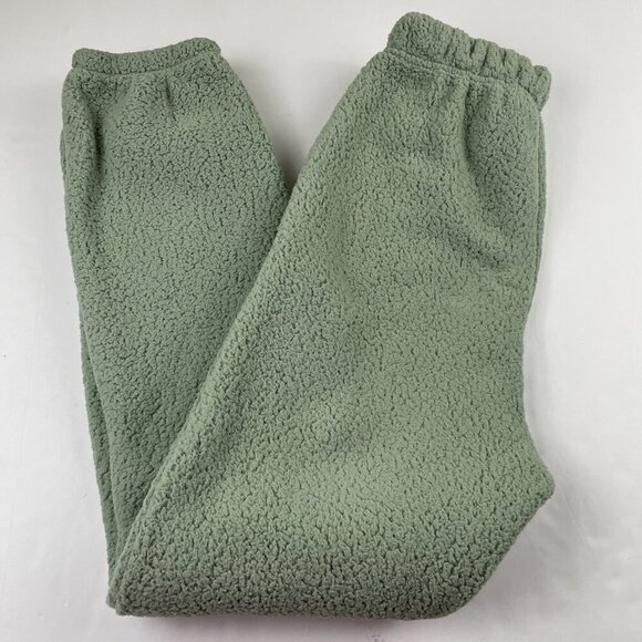 Nike Therma Fit Sherpa Sweatpants Women’s S Fuzzy Fleece Green Cozy Jogger - Picture 1 of 11